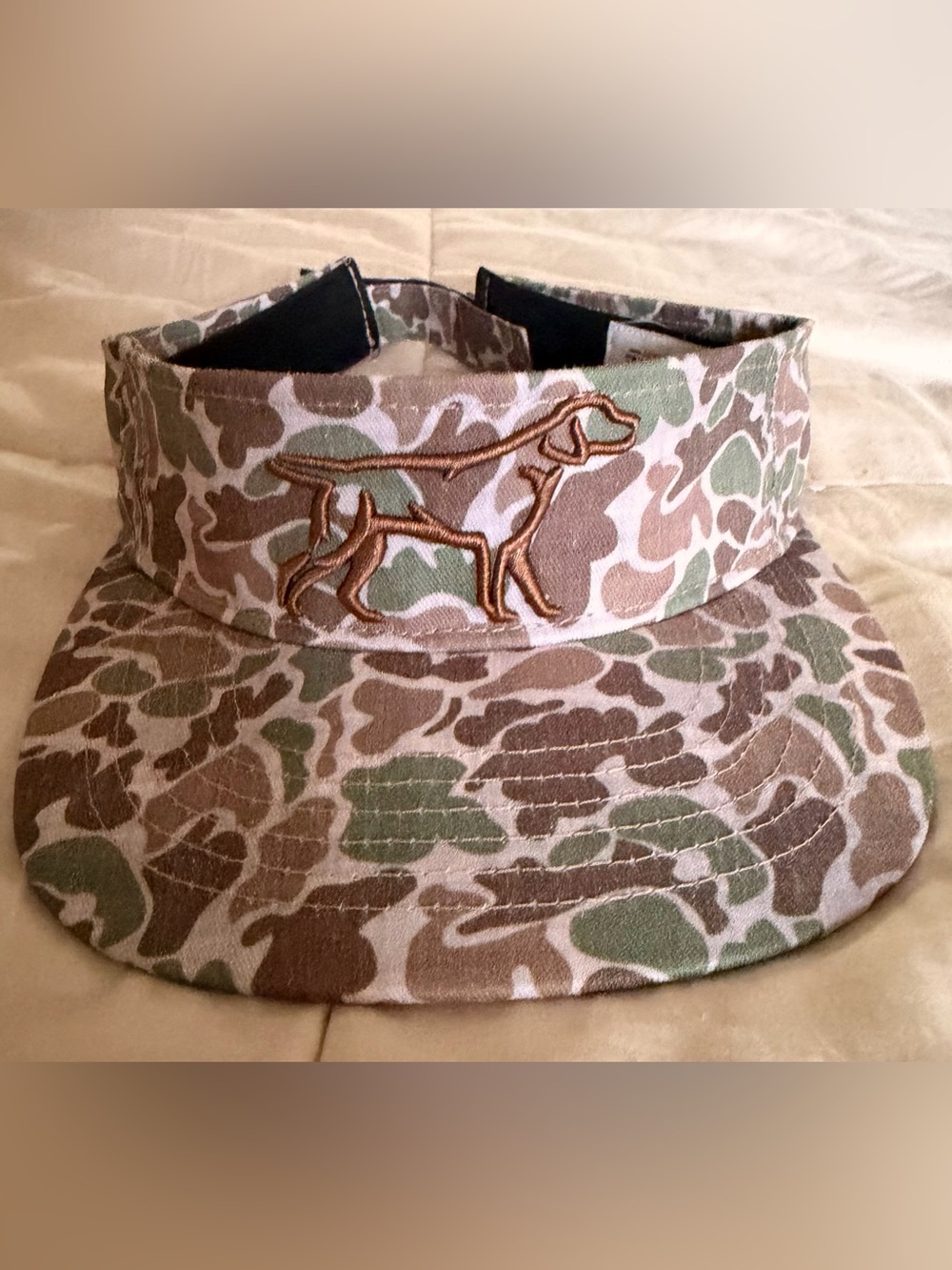 Fieldstone Camo Visor with Embroidered Dog